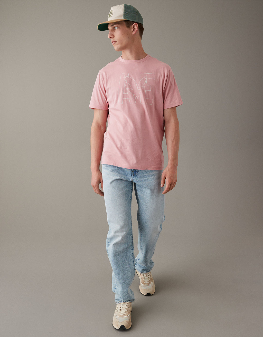 Polo sin Cuello Ae Manga corta con gráfico en dip-dye - Rosa 0181_3107_615_os