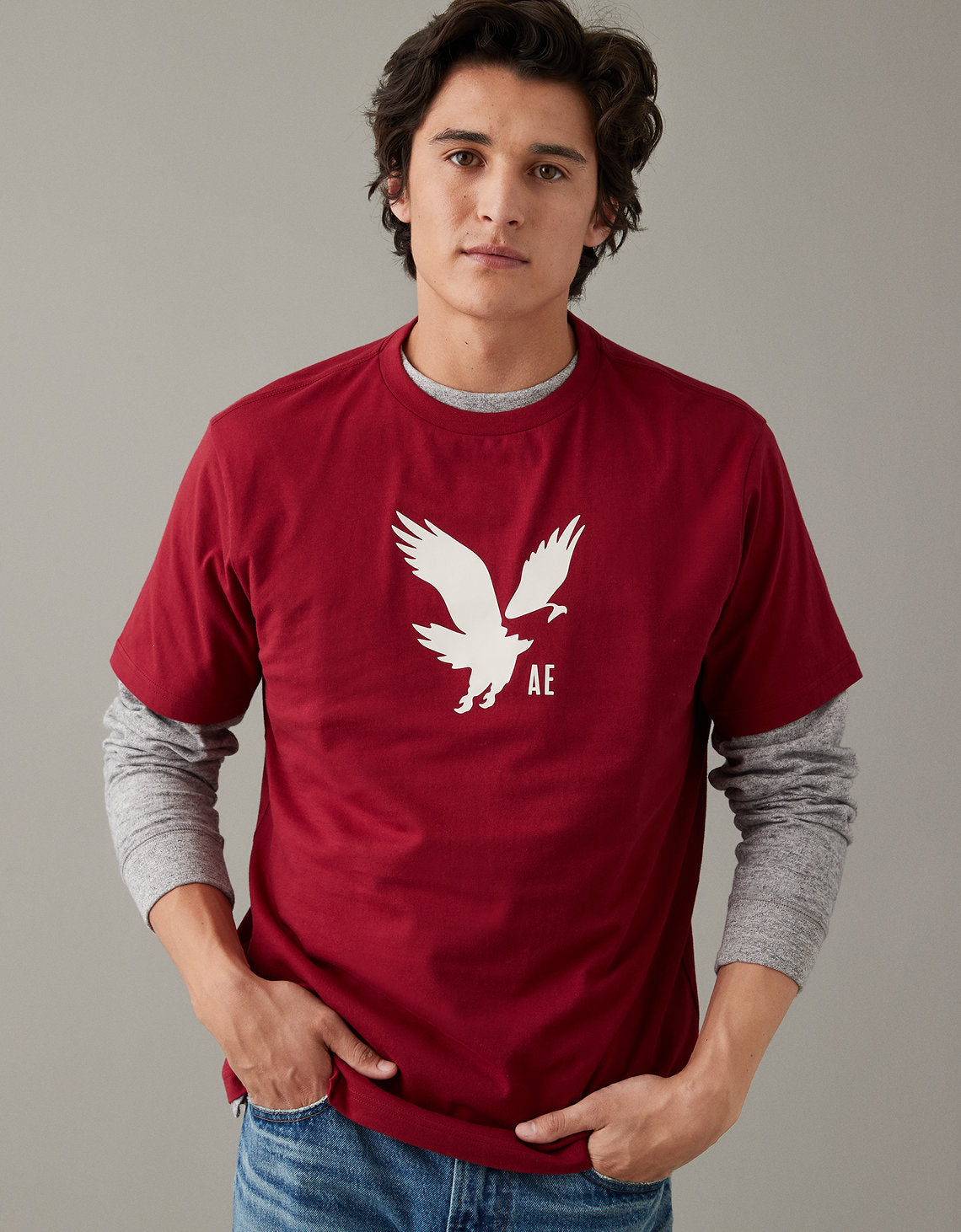 Polo sin Cuello AE gráfica ultra suave - Rojo 0181_3295_600_os