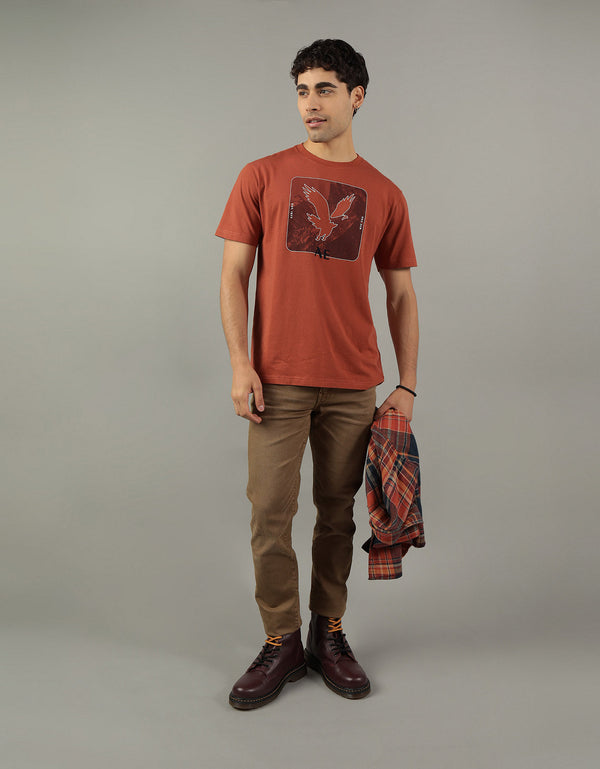 Polo sin Cuello Ae gráfica con logo supersuave - Rojo