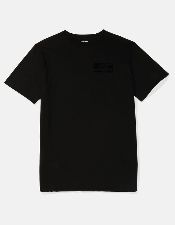 Polo sin Cuello AE gráfica con logo super suave - Negro
