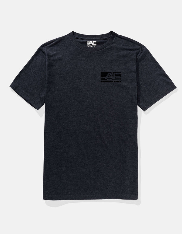 Polo sin Cuello AE gráfica con logo super suave - Azul