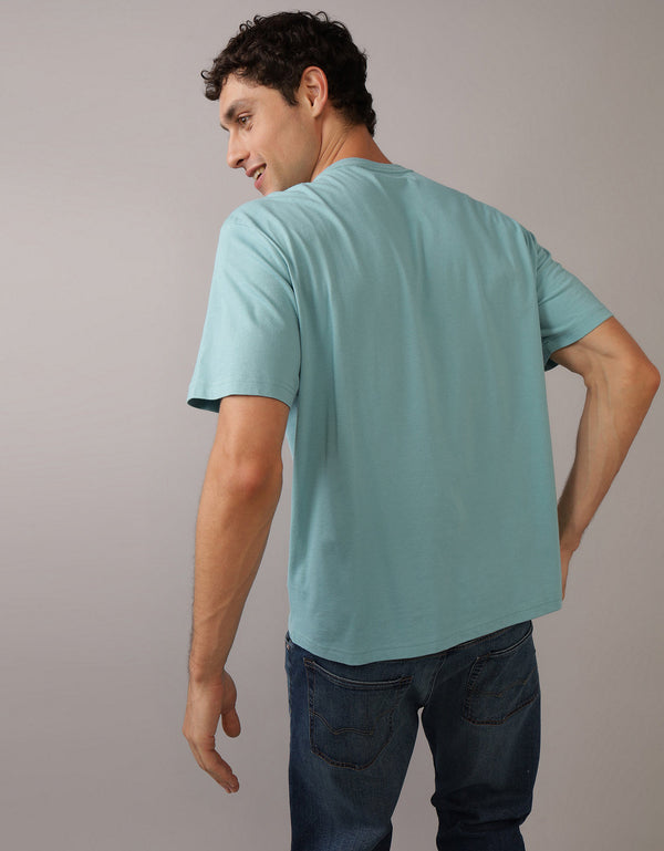 Polo sin Cuello Ae con gráfico - Azul
