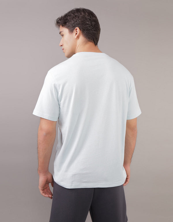 Polo sin Cuello Ae con gráfico - Azul