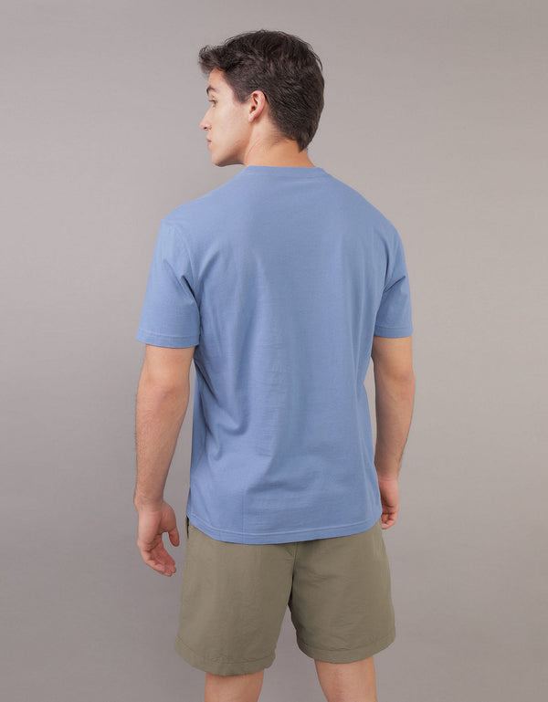 Polo sin Cuello Ae con gráfico - Azul