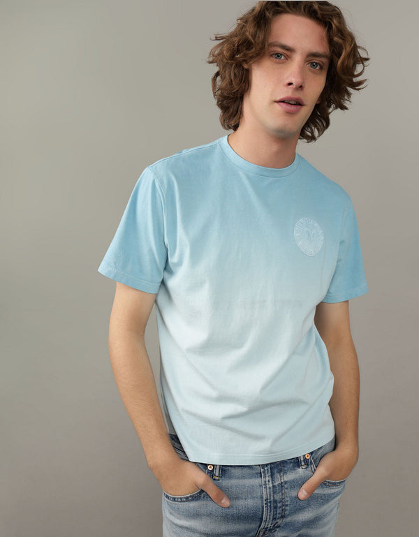 Polo sin Cuello Ae con gráfico - Azul