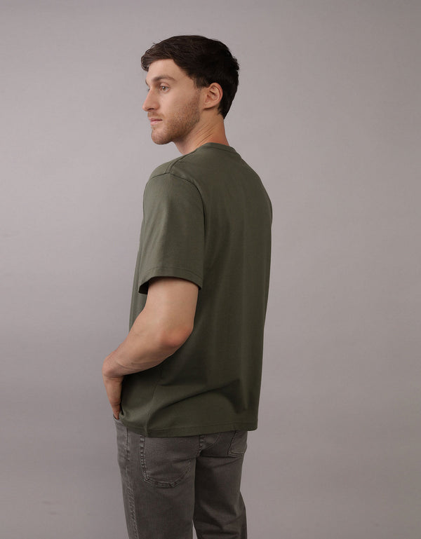 Polo sin Cuello con Gráfico Manga Corta Hombre AE - Generico
