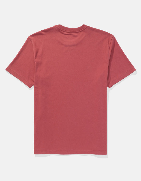 Polo sin Cuello con Gráfico Manga Corta Hombre AE - Rojo