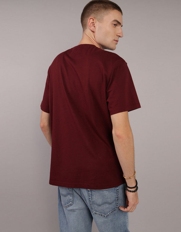 Polo sin Cuello con Gráfico Manga Corta Hombre AE - Generico