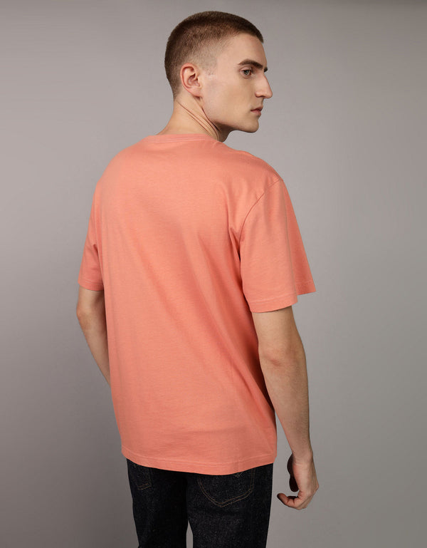Polo sin Cuello con Gráfico Manga Corta Hombre AE - Rosa