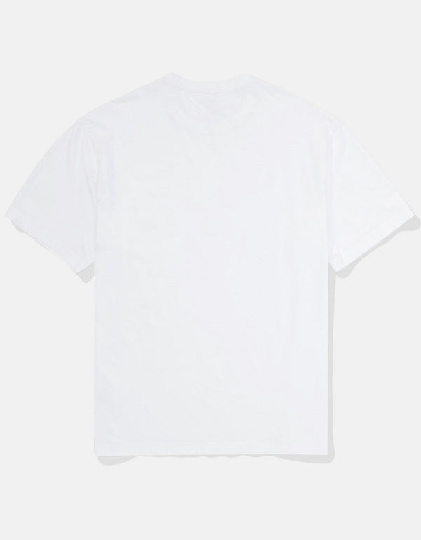 Polo sin Cuello con Gráfico Manga Corta Hombre Ae - Blanco