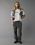 Polo sin Cuello Manga Corta con Gráfico Hombre AE - Blanco 0181_4018_100_of