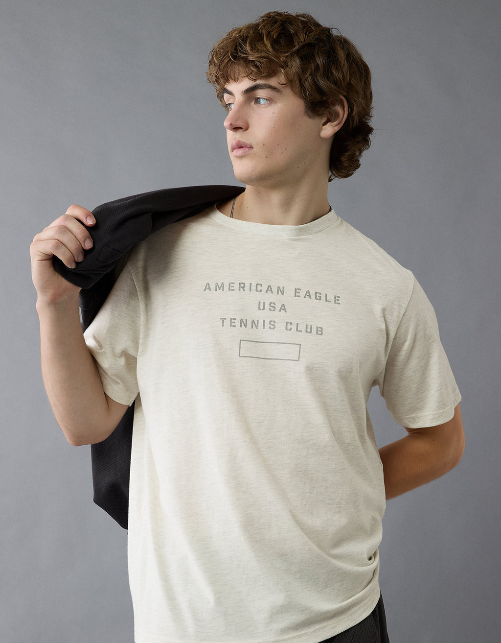 Polo sin Cuello gráfica Ae 24/7 - Gris 0181_4316_006_os