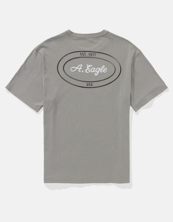Polo sin Cuello Gráfica con Logotipo Elevado Ae - Gris