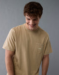 Polo sin Cuello gráfica con logotipo de icono ligero Ae - Caqui 0181_4430_212_of