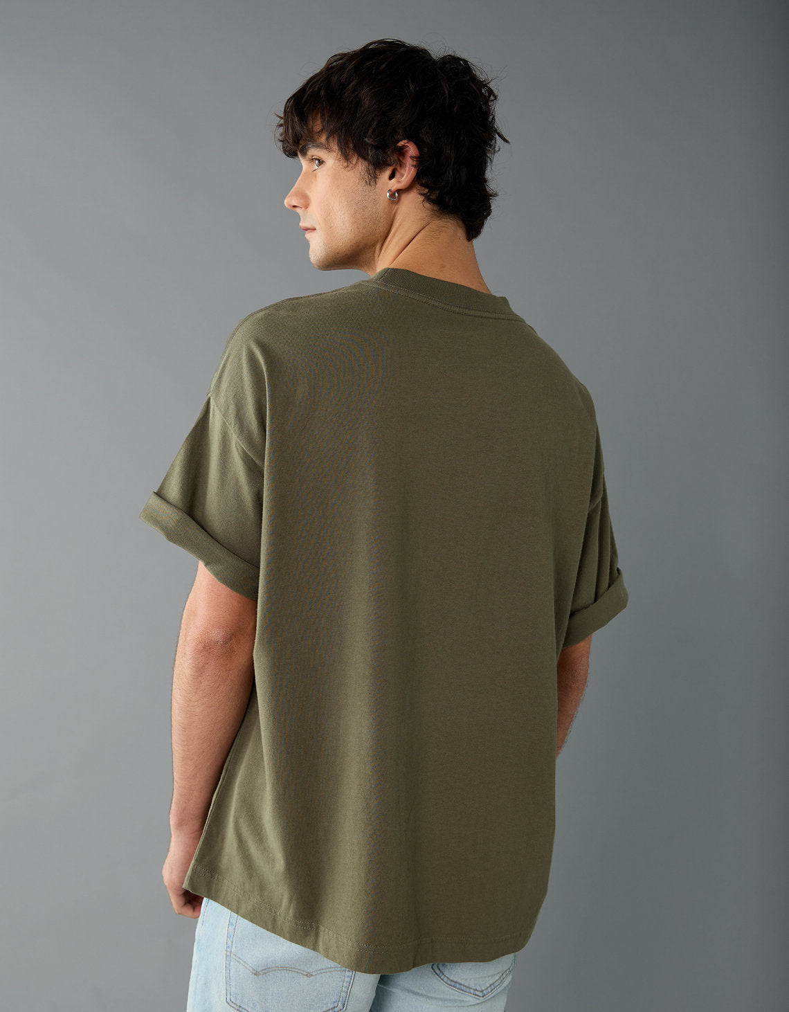 Polo sin Cuello gráfica con logotipo icónico Ae - Verde 0181_4597_315_ob