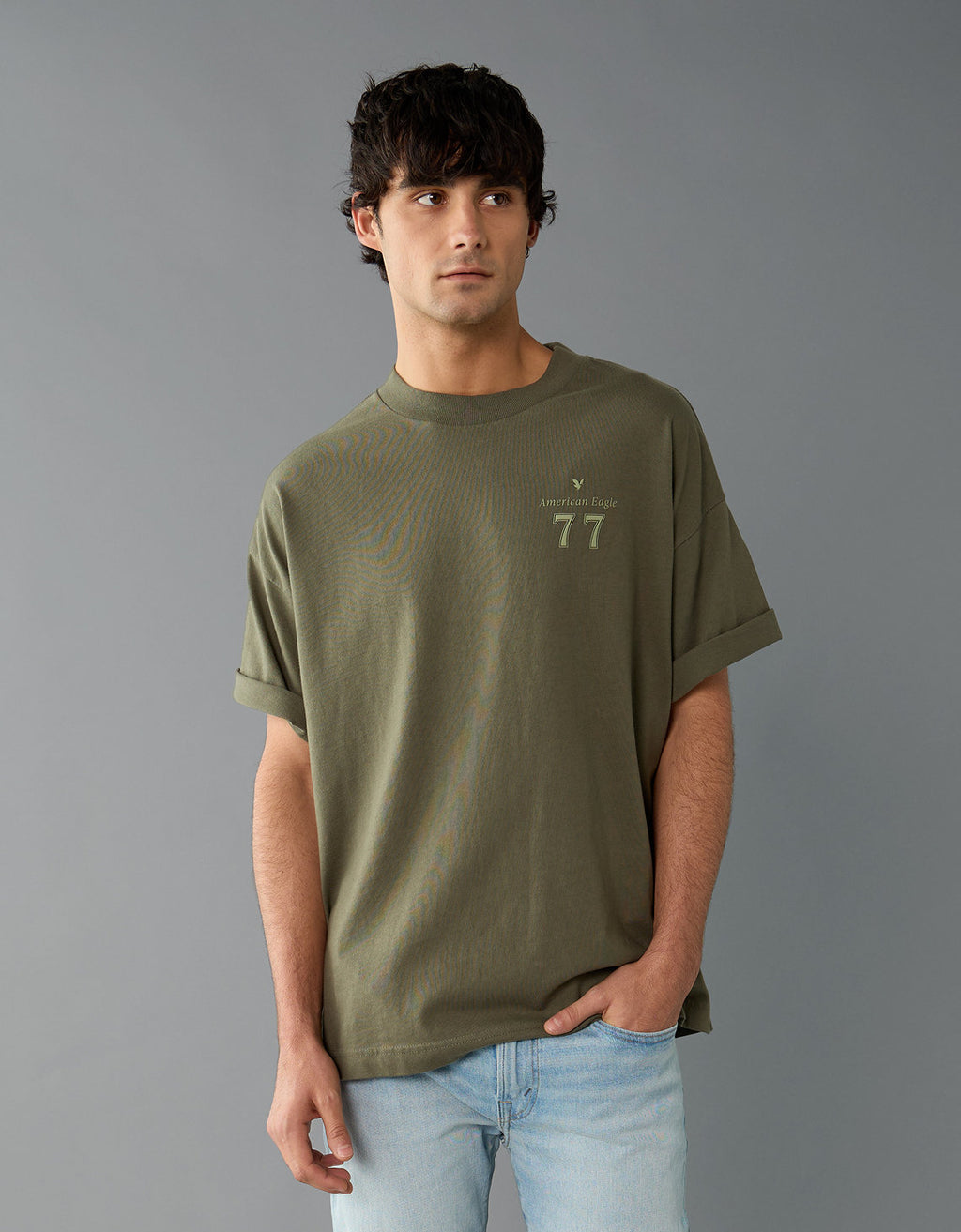 Polo sin Cuello gráfica con logotipo icónico Ae - Verde 0181_4597_315_of