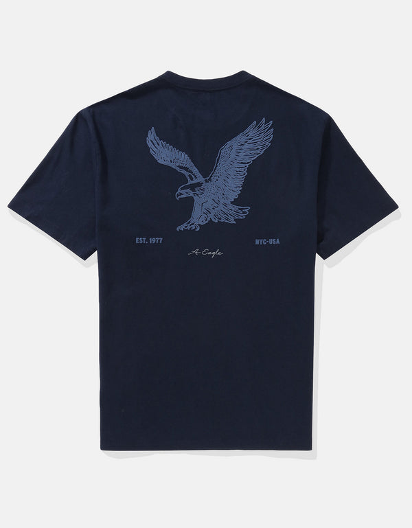 Polo sin Cuello con Gráfico Ae - Azul