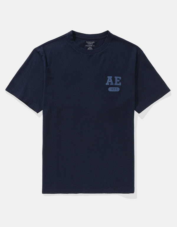 Polo sin Cuello con Gráfico Ae - Azul