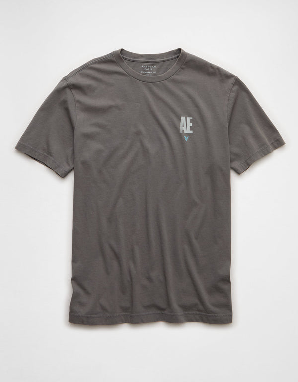 Polo sin Cuello con Gráfico Ae - Gris