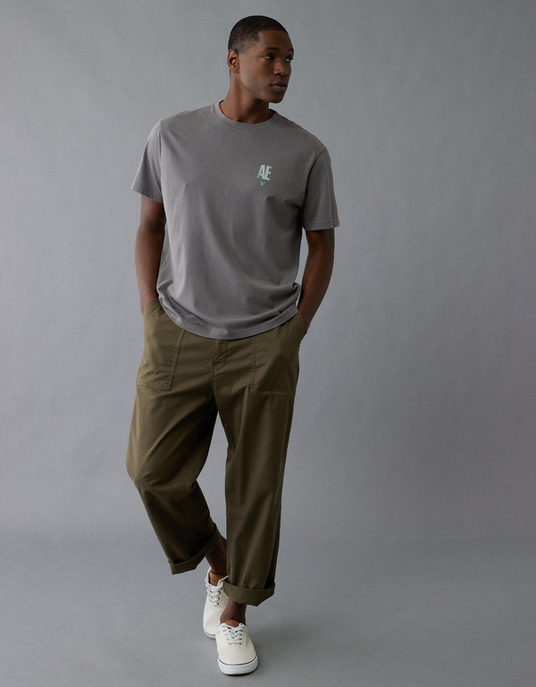 Polo sin Cuello con Gráfico Ae - Gris