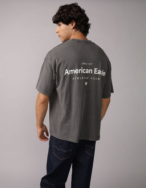 Polo sin Cuello gráfica con logo grande de Ae - Gris