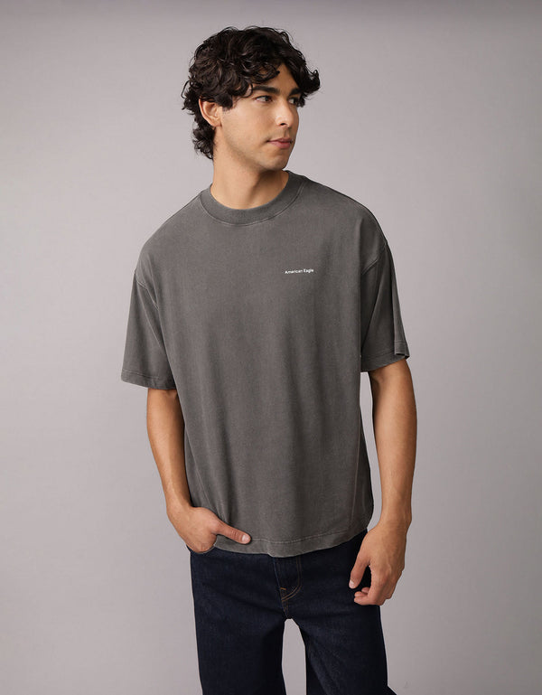 Polo sin Cuello gráfica con logo grande de Ae - Gris