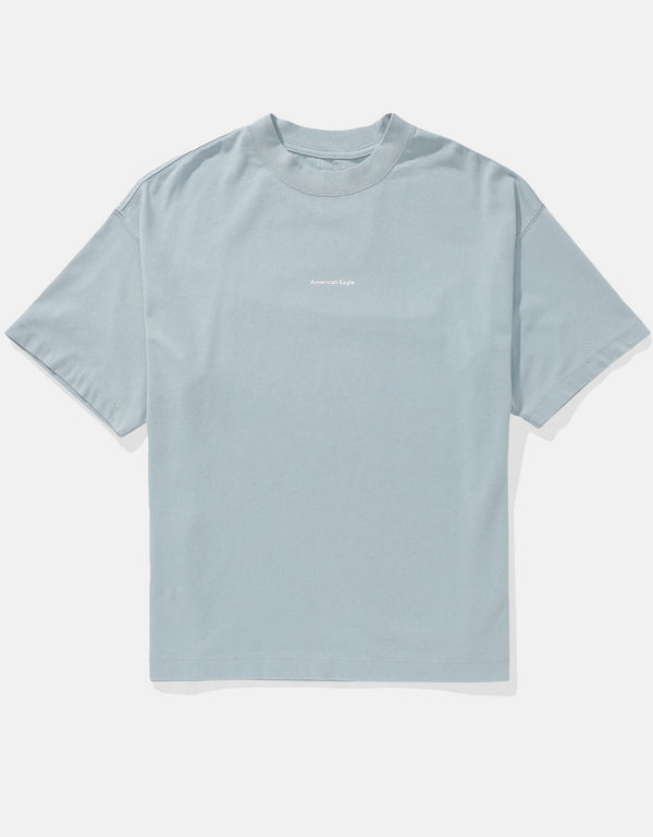 Polo sin Cuello gráfica con logo grande de Ae - Azul