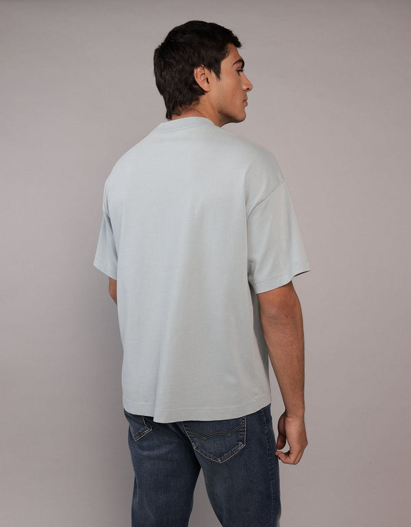Polo sin Cuello gráfica con logo grande de Ae - Azul