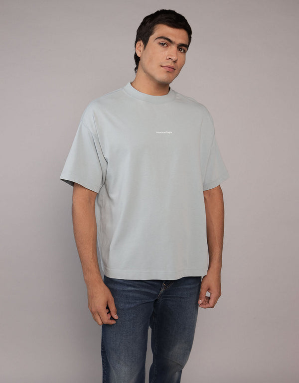 Polo sin Cuello gráfica con logo grande de Ae - Azul