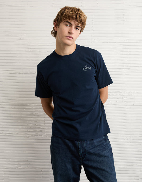 Camiseta Gráfica con Logo Ae - Azul