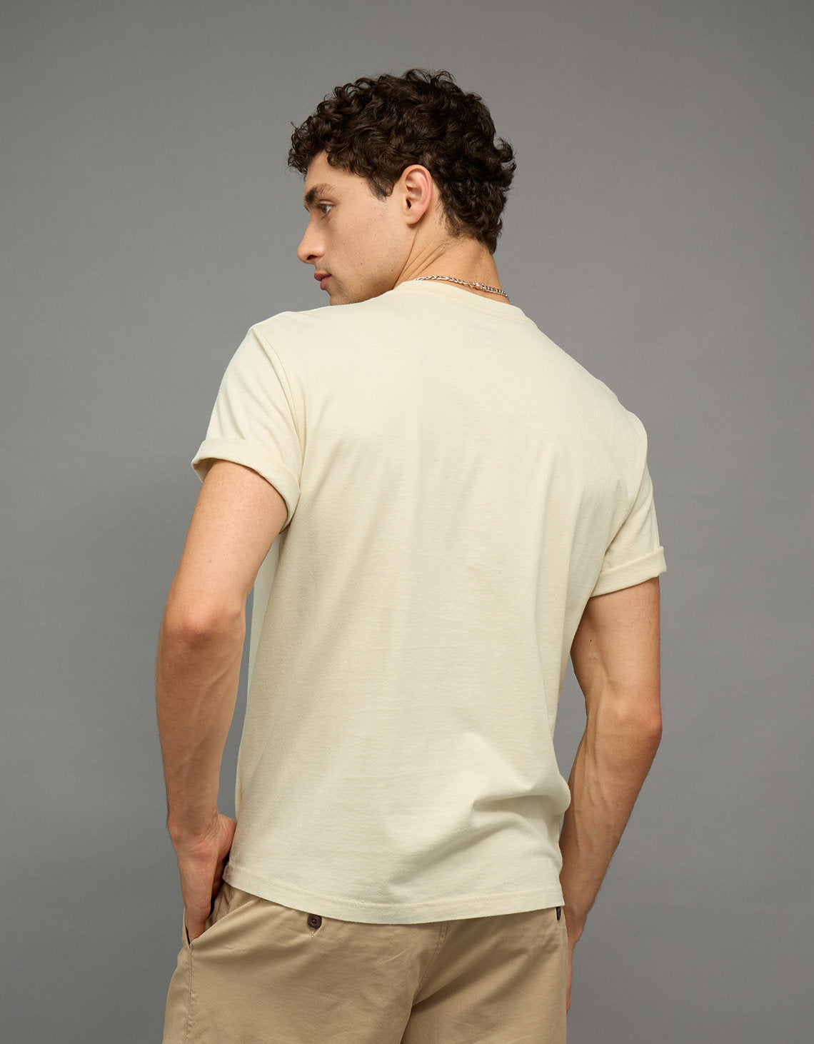 Camiseta Gráfica con Logo Ae - Caqui 0181_5039_210_ob
