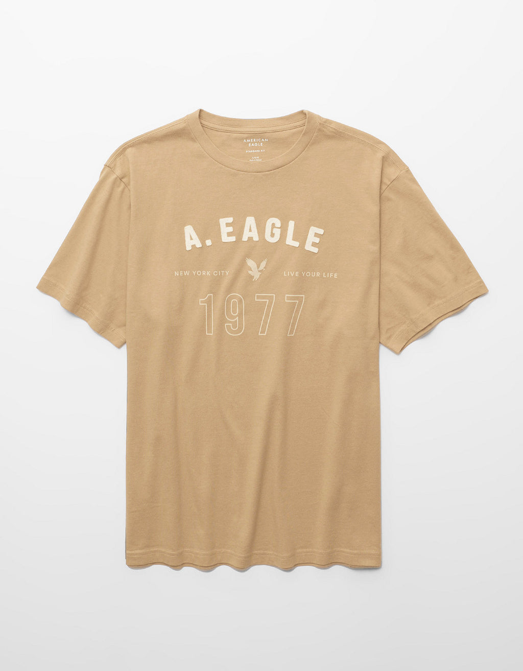 Camiseta Gráfica con Logo Ae - Caqui 0181_5039_212_f