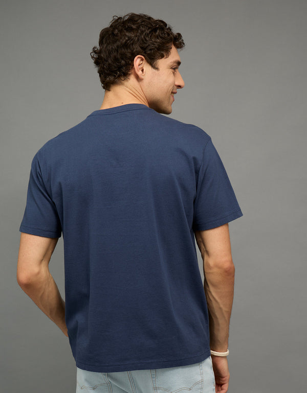 Camiseta Gráfica con Logo Ae - Azul