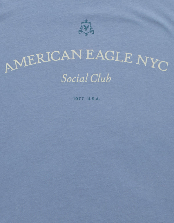 Camiseta Gráfica con Logo Ae - Azul