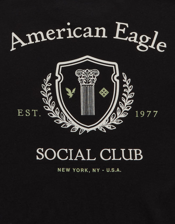 Camiseta Gráfica con Logo Ae - Negro