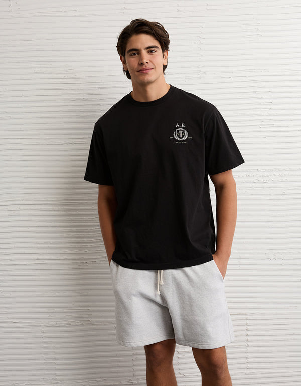 Camiseta Gráfica con Logo Ae - Negro