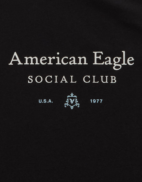 Camiseta Gráfica con Logo Ae - Negro