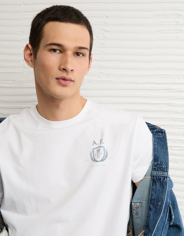 Camiseta Gráfica con Logo Ae - Blanco
