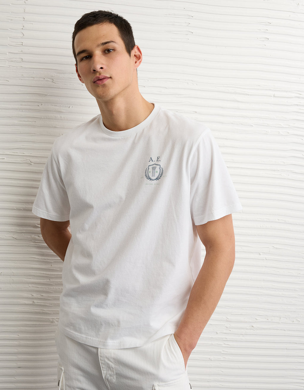 Camiseta Gráfica con Logo Ae - Blanco 0181_5687_100_ob