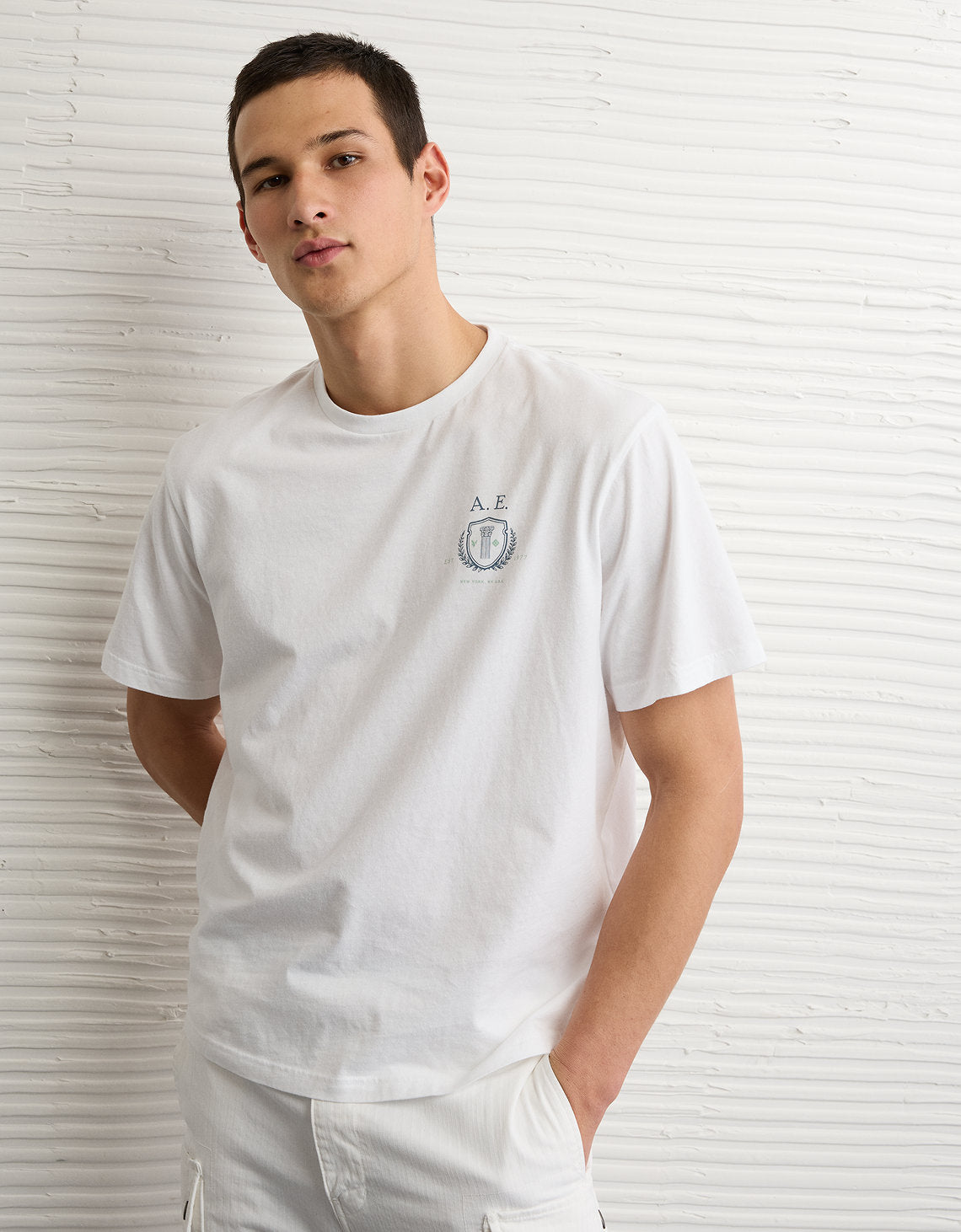 Camiseta Gráfica con Logo Ae - Blanco 0181_5687_100_ob