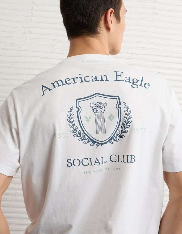 Camiseta Gráfica con Logo Ae - Blanco