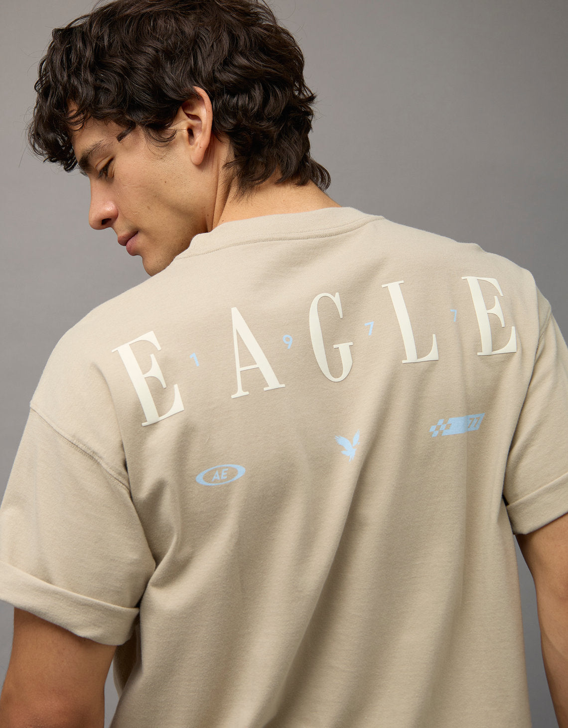 Camiseta Oversized Gráfica con Logo Ae - Generico 0181_5715_256_ob
