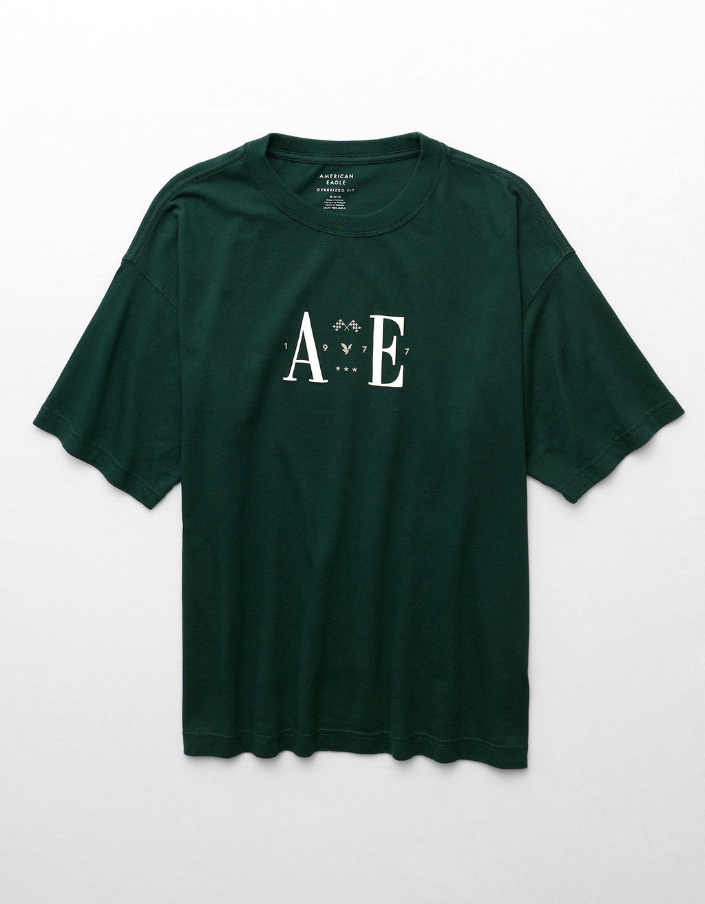 Camiseta Oversized Gráfica con Logo Ae - Verde 0181_5715_300_f