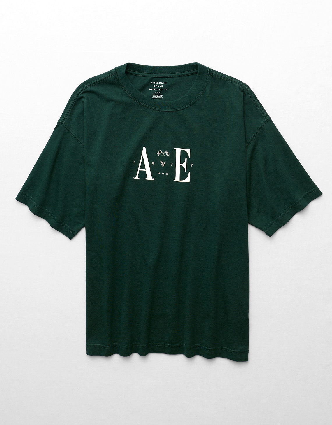 Camiseta Oversized Gráfica con Logo Ae - Verde 0181_5715_300_f