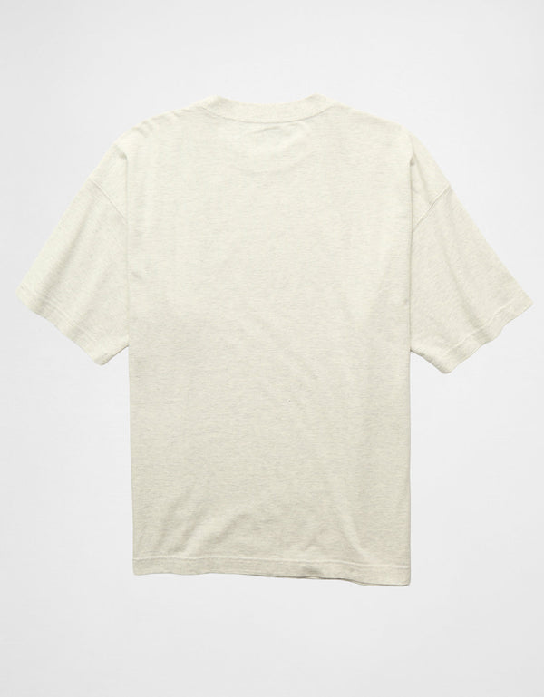 Camiseta Oversized Gráfica con Logo Ae - Gris