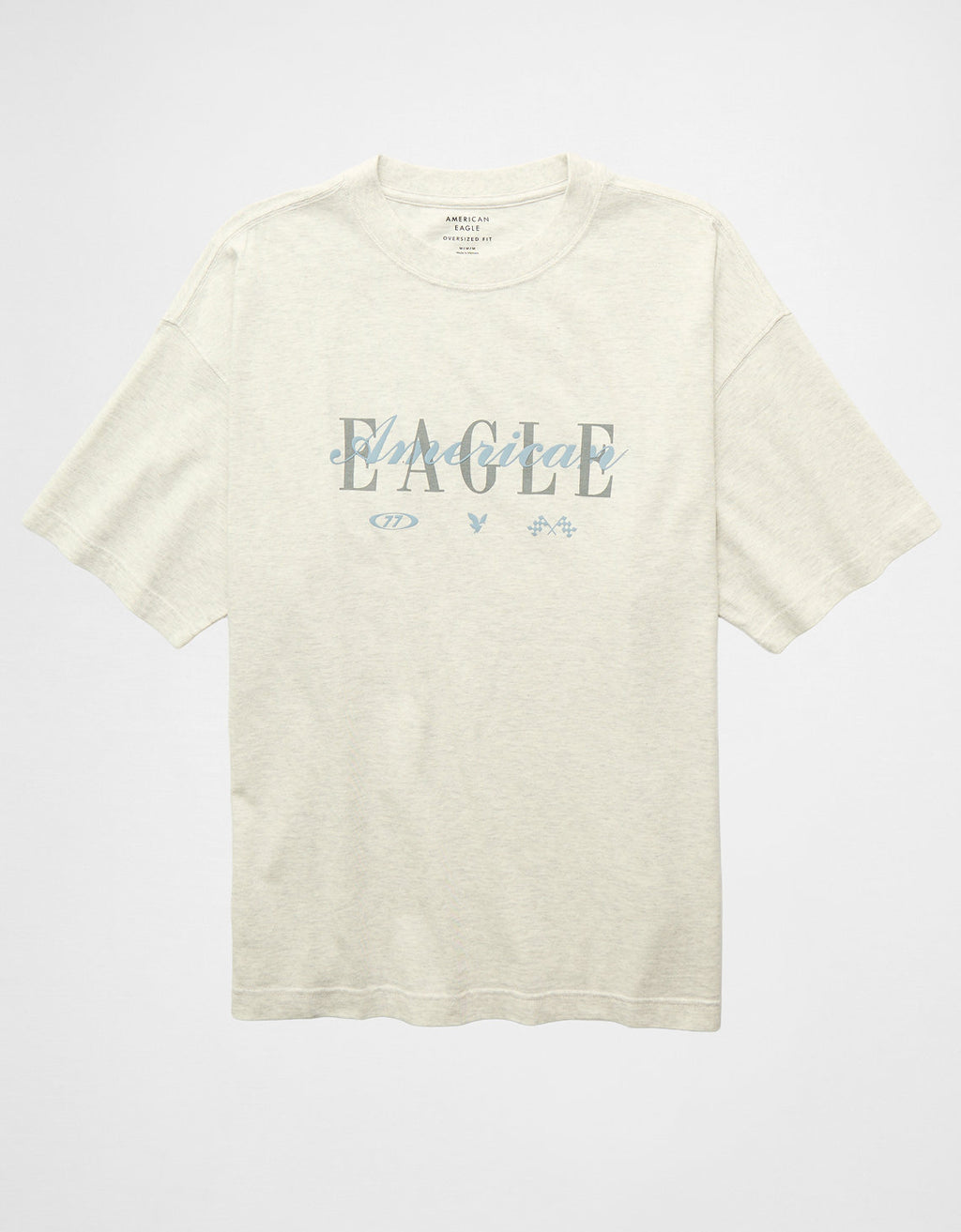 Camiseta Oversized Gráfica con Logo Ae - Gris 0181_5716_092_f