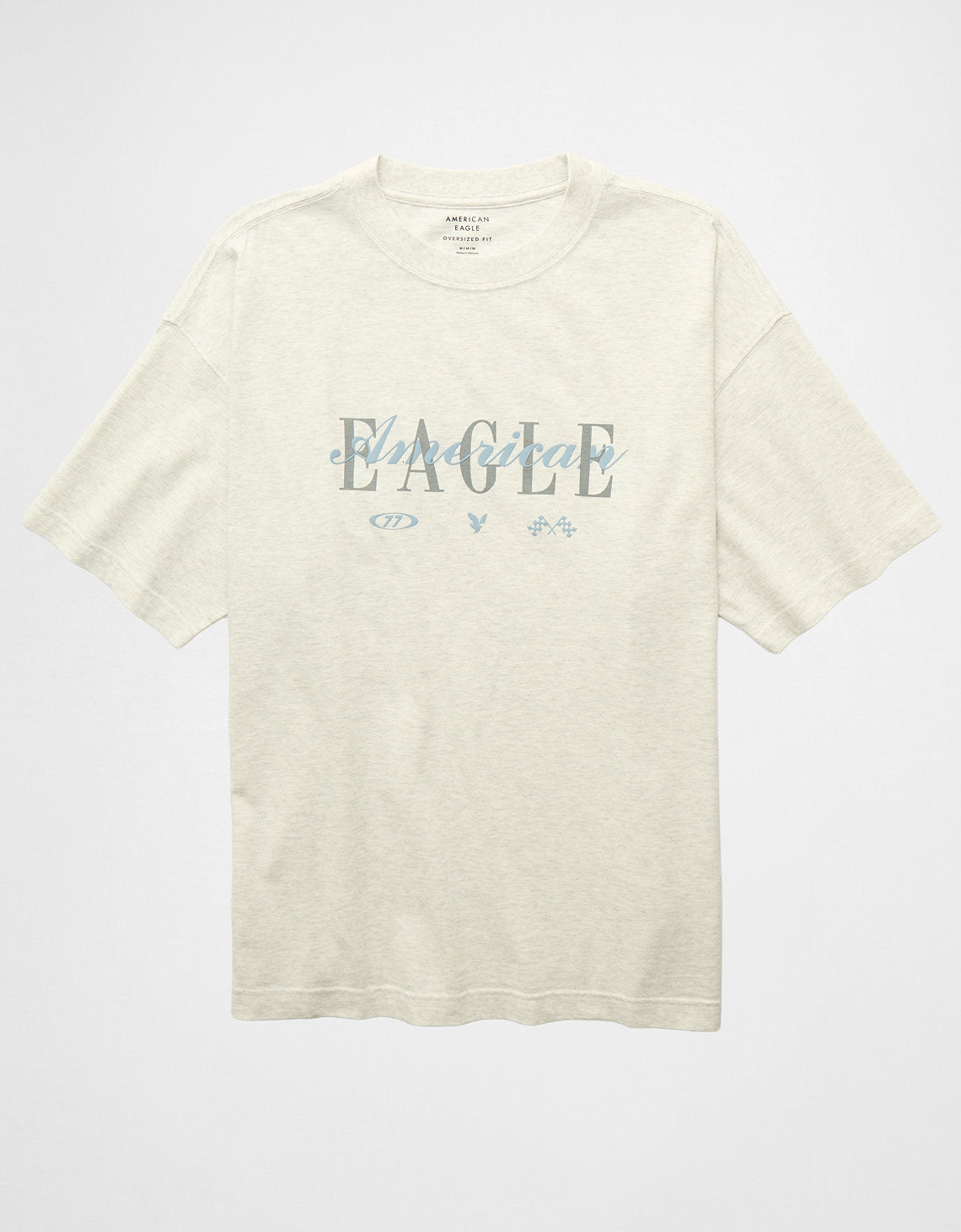 Camiseta Oversized Gráfica con Logo Ae - Gris 0181_5716_092_f