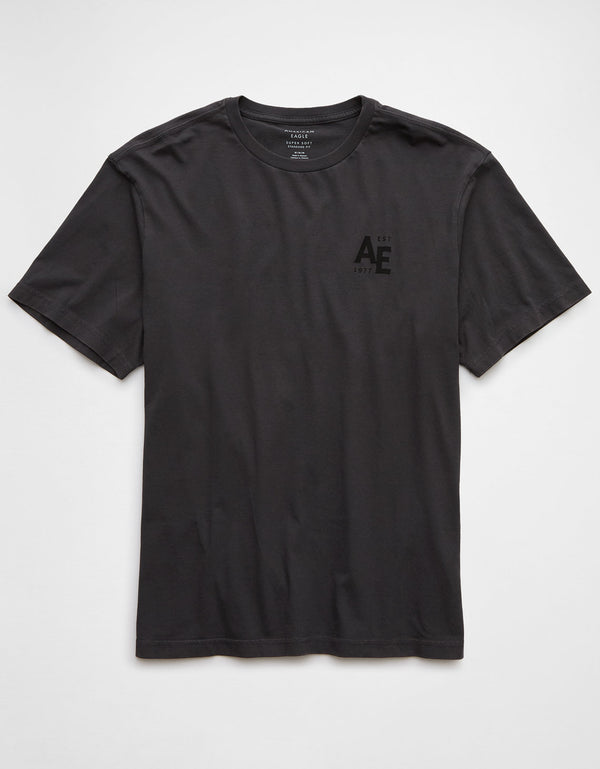 Polo sin Cuello manga corta con gráfico Hombre AE - Gris