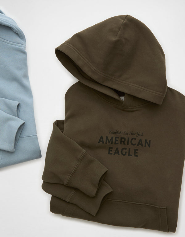 Polera con capucha manga larga Hombre AE - Café