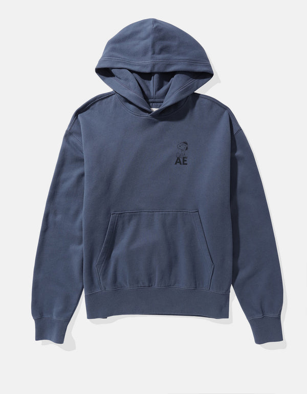 Polera con capucha manga larga Hombre AE - Azul